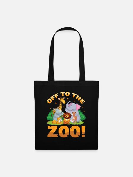 Auf zum Zoo - Stoffbeutel - Schwarz