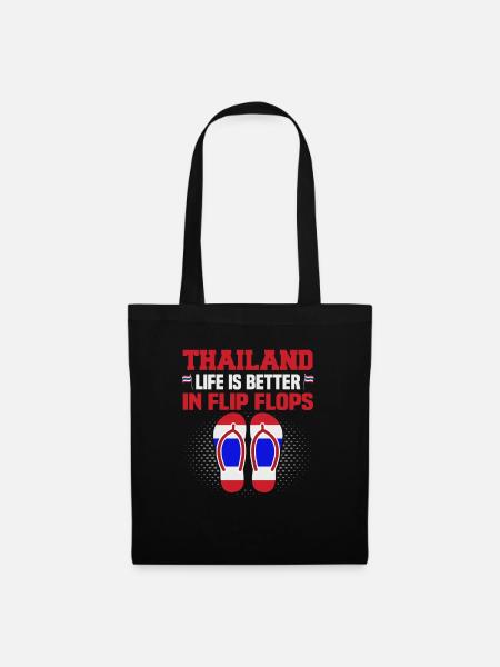 Thailand Strandurlaub am Meer Design Strandmotiv - Stoffbeutel - Schwarz