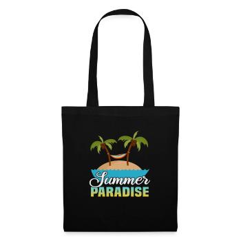 Strandurlaub am Meer Design Strandmotiv - Stoffbeutel - Schwarz - Vorne