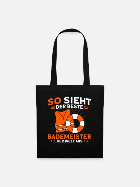 Bademeister Schwimmbad Lifeguard Rettungsschwimmer - Stoffbeutel - Schwarz
