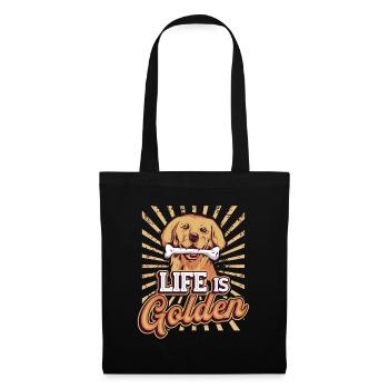 Life is golden - Golden Retriever - Tote Bag - black - Front