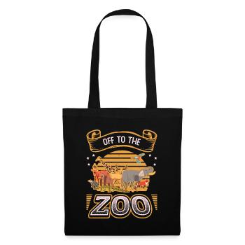 En route pour le zoo - Sac en tissu - noir - Devant