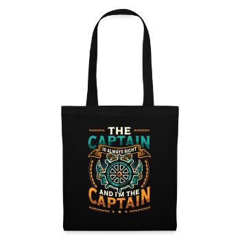 I am the captain I am always right - Tote Bag - black - Front