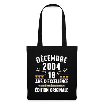 18 Ans Anniversaire Vintage Né(e) en Décembre 2004 - Sac en tissu - noir - Devant