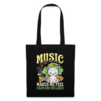 Musik Makes Me Feel Calm And Relaxed - Stoffbeutel - Schwarz - Vorne