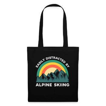 Facilement distrait par le ski alpin - Sac en tissu - noir - Devant