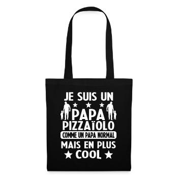 je suis un papa pizzaiolo cadeau pizzaiolo humour - Sac en tissu - noir - Devant