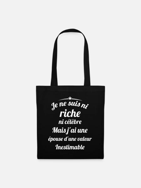 Je ne Suis Ni Riche Ni Célèbre Humour - Sac en tissu - noir
