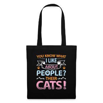 You know what I like about people and cats. - Tote Bag - black - Front