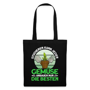 Gemüse Anbauen Die Besten Gärtner Geschenk - Stoffbeutel - Schwarz - Vorne