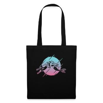 Plongeur sous-marin embrassant la sirène - Sac en tissu - noir - Devant