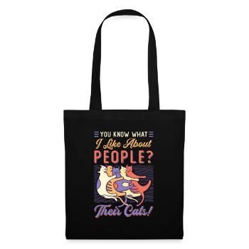 You know what I like about people and cats. - Tote Bag - black - Front