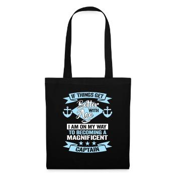 Boating with Sgler or Motorboat Skipper - Tote Bag - black - Front