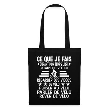 Ce Que Je Fais Pendant Mon Temps Libre Vélo - Sac en tissu - noir - Devant