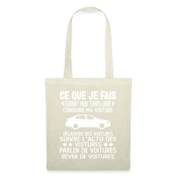 Ce Que Je Fais Pendant Mon Temps Libre Voiture - Sac en tissu - nature - Devant