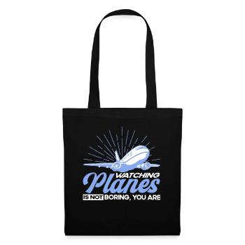 Cadeau d’atterrissage d’avion de pilote d’avion d’avion - Sac en tissu - noir - Devant