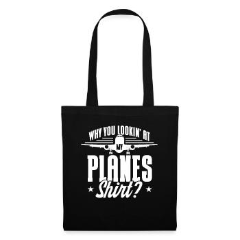 Cadeau d’atterrissage d’avion de pilote d’avion d’avion - Sac en tissu - noir - Devant