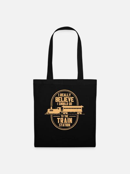 Modellbahn Zug Lokomotiven Geschenk - Stoffbeutel - Schwarz
