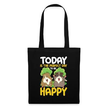 Today Is The Perfect Day To Be Happy - Stoffbeutel - Schwarz - Vorne