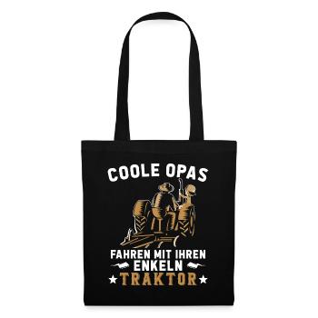 Coole Opa und Enkel mit Traktor Farmer Geschenk - Sac en tissu - noir - Devant