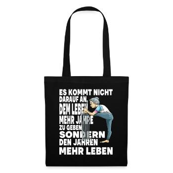 Rüstige Oma Fite Großmutter Sportliche Senorin - Stoffbeutel - Schwarz - Vorne