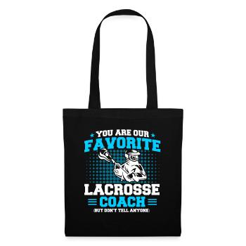 Sport Spieler Lacrosse Coaches Geschenk - Stoffbeutel - Schwarz - Vorne