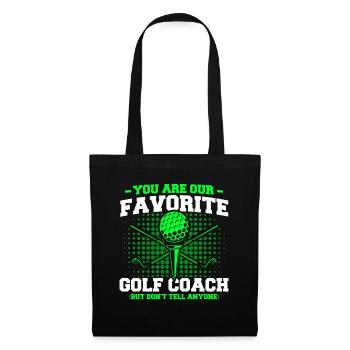 Cadeau d’entraîneurs de golf de joueur de sport - Sac en tissu - noir - Devant
