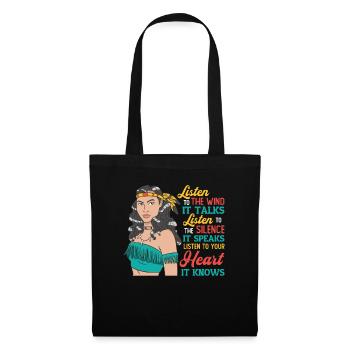 Wind Talks Silence Speaks Heart Knows Indians - Tote Bag - black - Front