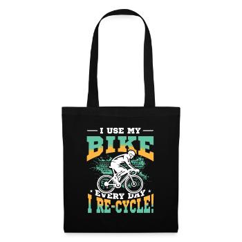 J’utilise mon vélo tous les jours où je fais du vélo, du vélo. - Sac en tissu - noir - Devant