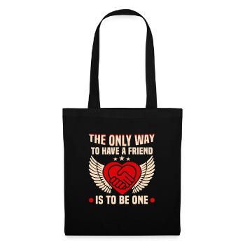 Cadeau d’amitié pour bon ami - Sac en tissu - noir - Devant