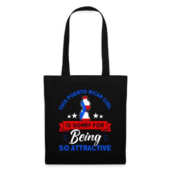 Cadeau du drapeau portoricain portoricain - Sac en tissu - noir - Devant