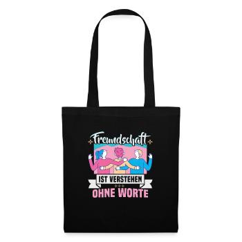 Freundschafts Geschenk für guten Freund - Stoffbeutel - Schwarz - Vorne