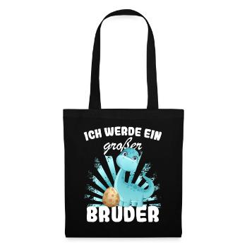 Ich werde großer Bruder 2023 Nachwuchs Verkünden - Stoffbeutel - Schwarz - Vorne