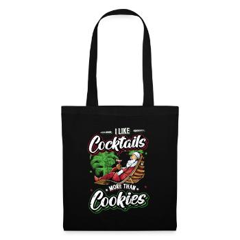 Noël en juillet, Fête, Surf, Santa Hawaiian - Sac en tissu - noir - Devant