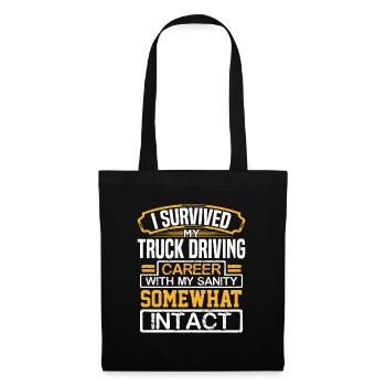 Cadeau de chauffeur de camion J’ai survécu à ma conduite de camion - Sac en tissu - noir - Devant