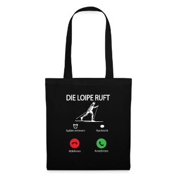 Langläufer Biathlon Skilangläufer - Stoffbeutel - Schwarz - Vorne