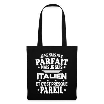 Je ne suis pas parfait mais je suis Italien - Sac en tissu - noir - Devant