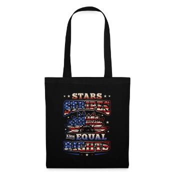 Stars Stripes et égalité - Sac en tissu - noir - Devant