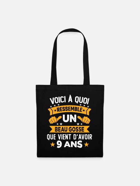 Cadeau Voici à Quoi Ressemble Un Beau Gosse 9 ans - Sac en tissu - noir