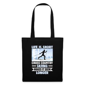 Cross-country biathlon cross-country skiers - Tote Bag - black - Front