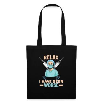 Infirmière Relax J’ai vu pire infirmière - Sac en tissu - noir - Devant