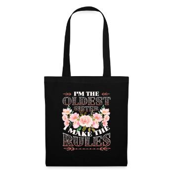 Sœur aînée, je fais les règles. - Sac en tissu - noir - Devant