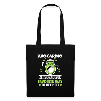 Avocardio Design für Vegetarier und Veganer - Stoffbeutel - Schwarz - Vorne