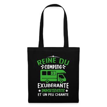 La Reine Du Camping Campeuse Cadeau Campeur Femme - Sac en tissu - noir - Devant