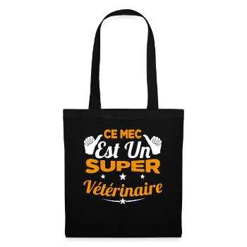 Humour Ce Mec Est Un Super Vétérinaire - Sac en tissu - noir - Devant