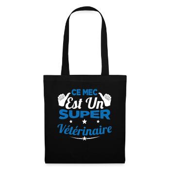 Humour Ce Mec Est Un Super Vétérinaire - Sac en tissu - noir - Devant