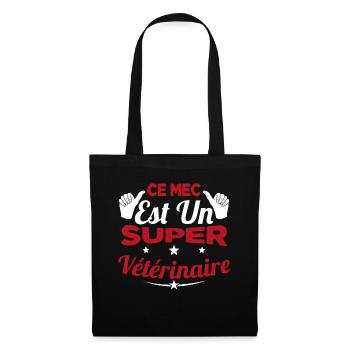 Humour Ce Mec Est Un Super Vétérinaire - Sac en tissu - noir - Devant