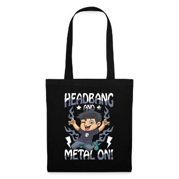 Headbang And Metal On für einen Schüler und Jungs - Stoffbeutel - Schwarz - Vorne