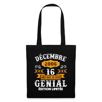 16 Ans Anniversaire Vintage Né(e) en Décembre 2006 - Sac en tissu - noir - Devant