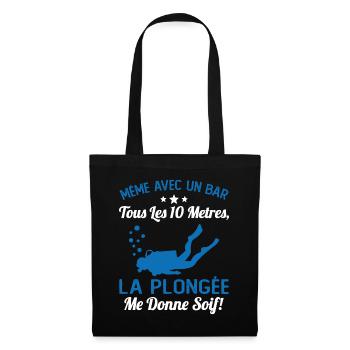 La Plongée Me Donne Soif Mer Cadeau Plongeur Apnée - Sac en tissu - noir - Devant